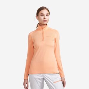 Craft Core Gain Midlayer Løbetøj Dame - Half-Zip Jersey, Str. L, Orange - Komfortabel og åndbar