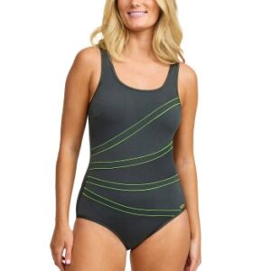 Damella Keira Chlorine Resistant Swimsuit 36-50 Khaki polyester 38 Dame