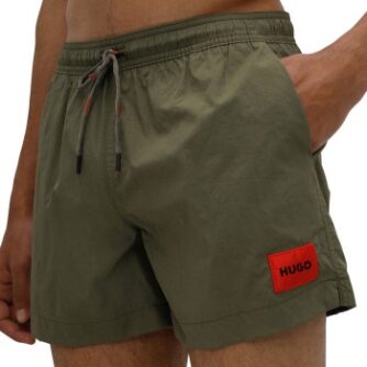 HUGO Badebukser Dominica Recycled Swim Shorts Mørkgrøn polyester X-Large Herre