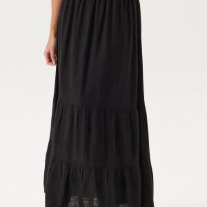 Happy Holly Linen Maxi Skirt Black 32/34