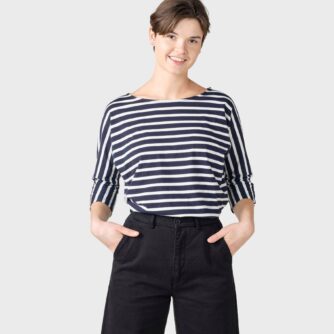 Klitmøller Collective - Emma striped tee - Navy/cream - XS