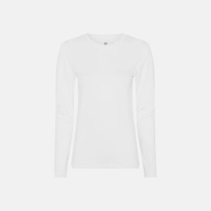 Langærmet t-shirt | Bambusviskose | Hvid