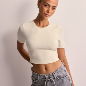 Only - Beige - Onlea S/S Short Top Jrs