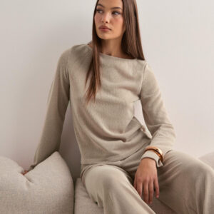 Only - Beige - Onlelisa Life L/S Boatneck Top Cc J