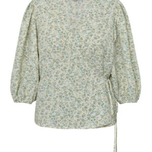 A-View - Bluse - Rebekka Print Blouse - Pale mint/Off white