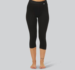 Bambus 3/4 leggings i sort m. sort elastik til kvinder
