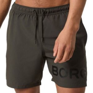 Björn Borg Badebukser Logo Swim Shorts Mørkgrå polyester Medium Herre
