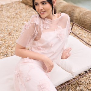 Bubbleroom Occasion 3D Floral T-shirt Blouse Light pink XS