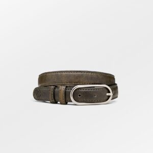 Crushed Slim Leather Belt