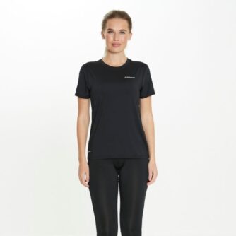 Endurance Yonan Performance V2 SS Tee Str. 36 - Sort T-shirt til Dame til Løb