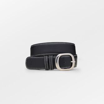 Glossy Rochel Læder Bælte - Sort