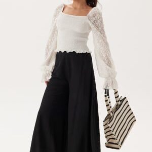 Happy Holly Ankle Soft Wide Leg Pants Black 32/34