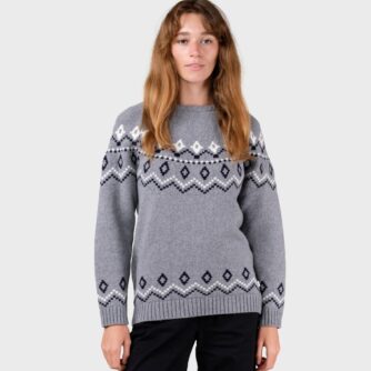 Klitmøller Collective - Alina knit - Light grey/navy/cream - XS