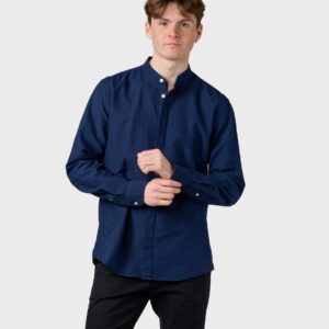 Klitmøller Collective - Simon striped shirt - Ocean/navy/ocean overdye - S