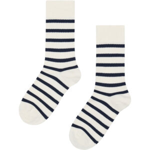 Klitmøller Collective - Stripe sock - Cream/ocean - 35-40