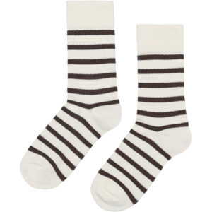 Klitmøller Collective - Stripe sock - Cream/taupe - 35-40