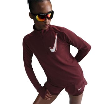 Nike Swoosh Half Zip Langærmet Mellemlag Str. XS Rød Dame - Komfortabelt og åndbart løbetøj