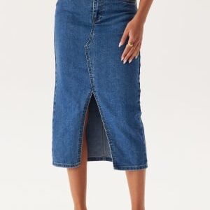 ONLY Onlsiri Front Slit Skirt Dnm Medium Blue Denim XS
