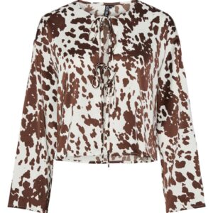 Pieces - Bluse - PC Mari Ls V-Neck Tie Top D2D Dmo - Cloud Dancer