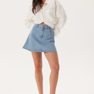 Pieces Pcabbi Mw A-shape Skirt Light Blue Denim XS