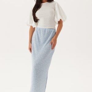 Pieces Pcflora Hw Ankle Skirt Cashmere Blue Aop:flower XS
