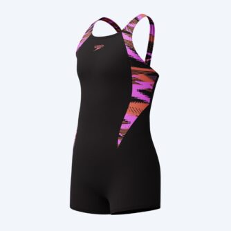 Speedo badedragt med ben til piger - Hyperboom Splice - Sort/pink