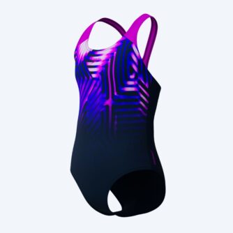 Speedo badedragt til piger - Digital Placement Splashback - Sort/lilla