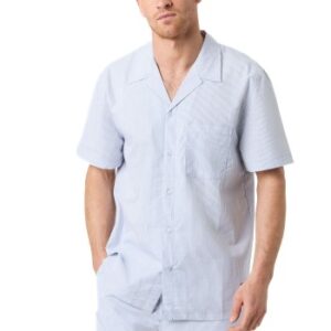 Björn Borg Core Resort Pyjama Shirt Lyseblå bomuld Small Herre