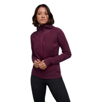 Black Diamond Coefficient LT Hybrid Hoody - Fleecetrøje til Dame, Rød, Str. S, Isoleret