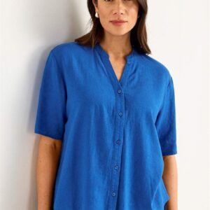 Bluse i hørblanding