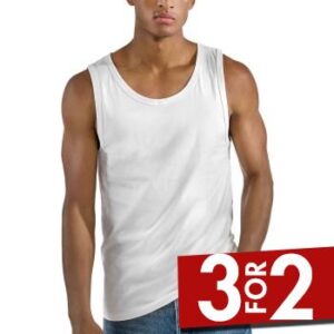 Bread and Boxers Tank Relaxed Hvid økologisk bomuld Small Herre
