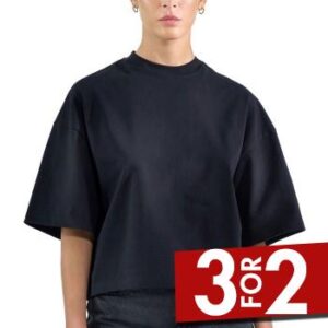 Bread and Boxers Womens Heavy Tee Sort økologisk bomuld Small Dame