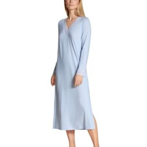 Calida Elegant Dreams Long Nightdress Lyseblå modal Small Dame