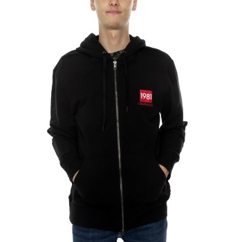 Calvin Klein 1981 Bold Full Zip Hoodie Sort bomuld Large Herre Calvin Klein 1981 Bold Full Zip Hoodie Sort bomuld Large Herre