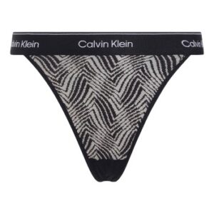 Calvin Klein Trusser Modern Lace Thong Sort polyamid Medium Dame