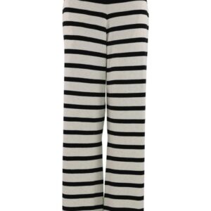 Continue - Bukser - Rita Knit Pants - Sand With Black Stripe
