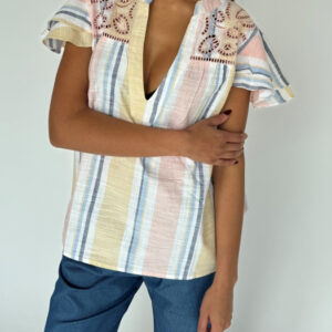 Continue - Top - Christel Top - Yellow Stripe (Levering midt maj)