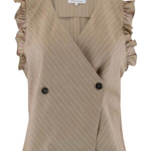 Continue - Vest - Lydia Sand Stripe Vest - Sand/white stripe