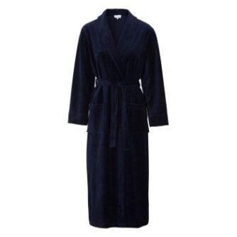 Damella Velour Cosy Robe Marineblå Small Dame