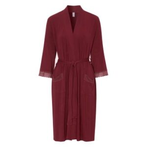 Damella Viscose Plain Lace Robe Vinrød viskose Small Dame