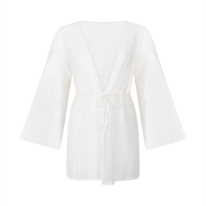 Hunkemöller Beach Crochet Kaftan kimono, creme, Størrelse: S, Dame