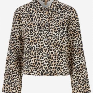 Leopard jeansjakke
