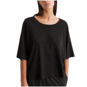 Marc O Polo Lounge Cropped Top Sort bomuld Small Dame