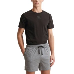 Marc O Polo Men Short Pyjama Set Grå/Sort bomuld Small Herre