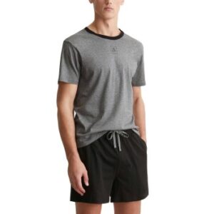 Marc O Polo Men Short Pyjama Set Sort/Grå bomuld Small Herre