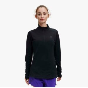 ON Running Climate Shirt, Str. XL Dame - Varm Løbetrøje med Lommer & Half Zip
