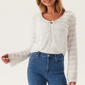 Pieces Pcanine Ls Tie Top Bright White XS