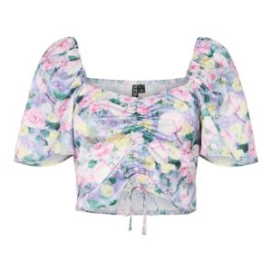 Pieces - Top - Arina SS SQ-Neck Smock Top - Lavender Flower