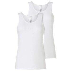 Schiesser 2P Modern Lace Top Hvid bomuld 38 Dame