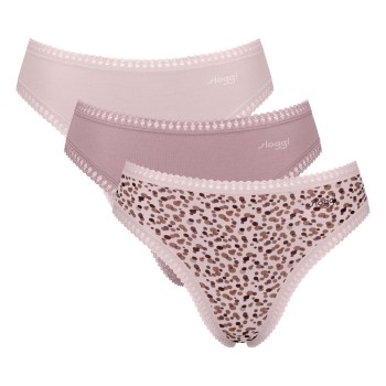 Sloggi Trusser 3P GO Crush High Leg Briefs Sand/rosa bomuld Small Dame Sloggi Trusser 3P GO Crush High Leg Briefs Sand/rosa bomuld Small Dame